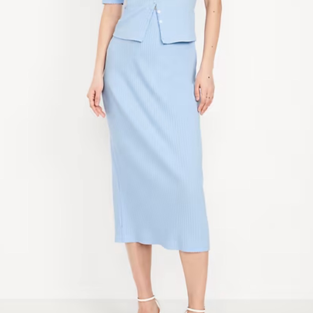 Old Navy Light Blue Midi Skirt